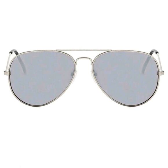 Gray Mirrored Aviator Sunglasses - Picture 3 of 4